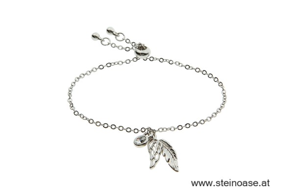 Armband mit Engelsfeder - silber